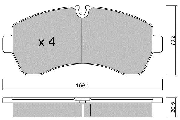 Jeu de 4 plaquettes de frein AISIN ref. BPVW-1020
